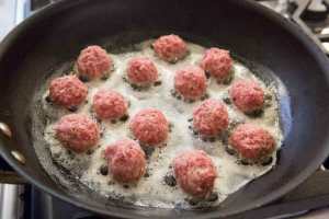 meatballs frying